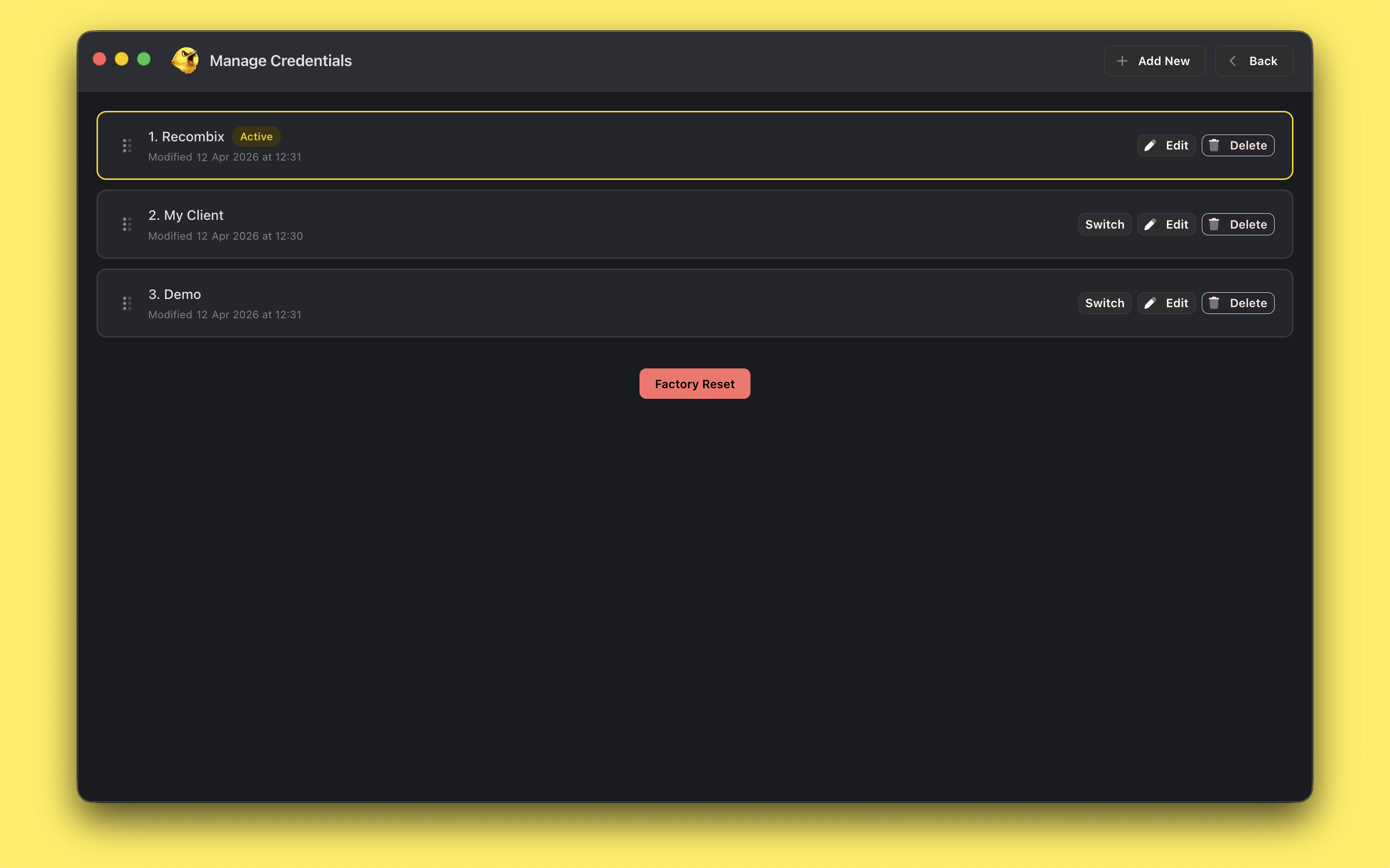 Manage multiple AWS credential sets